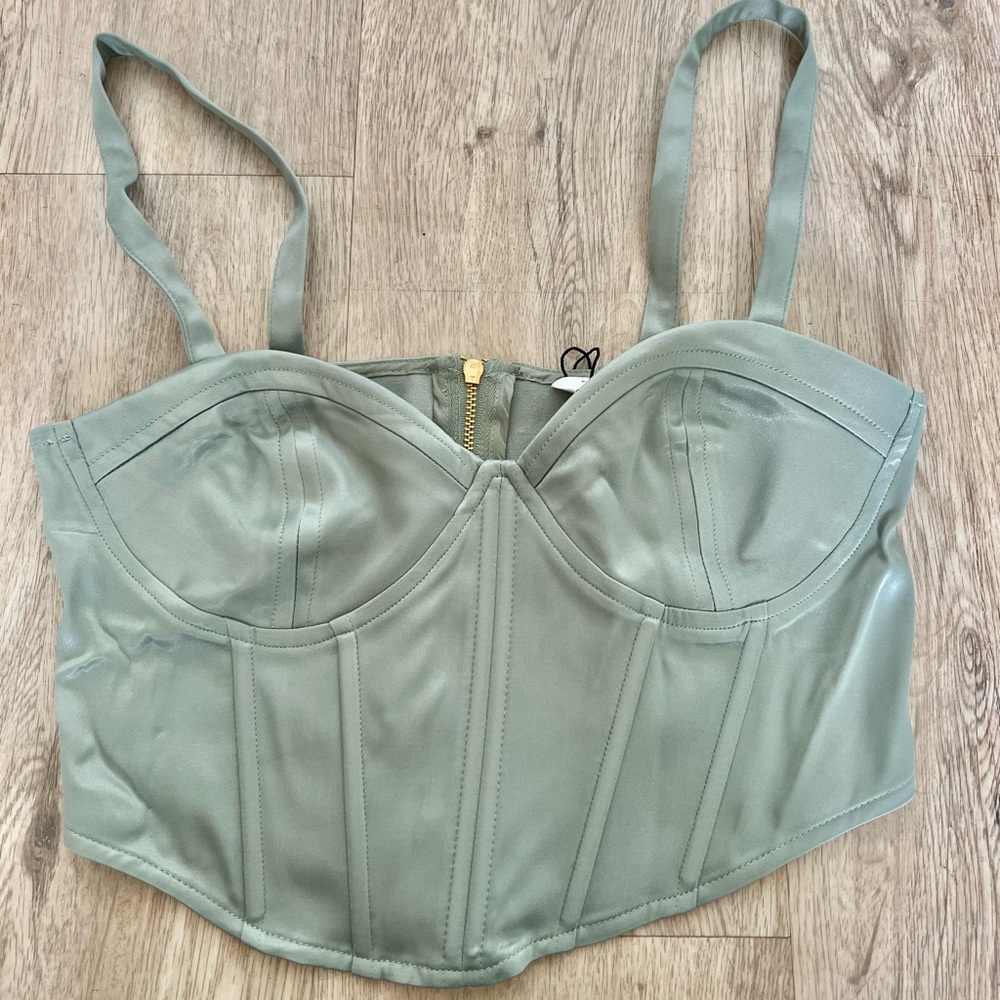 Zara SATIN EFFECT CORSET TOP size M